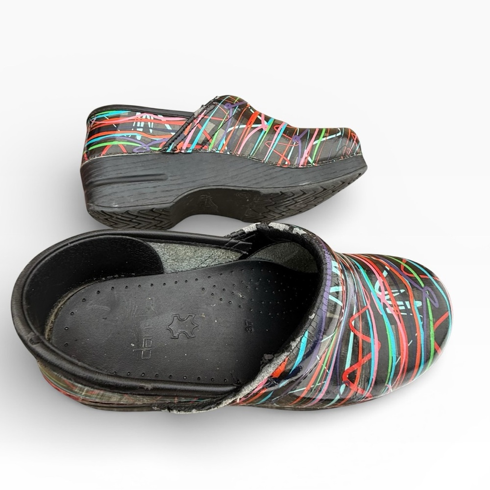 Dansko Professional Multicolor Streamers Patent Leather Women's EU 37 US 6.5-7 - Picture 7 of 15